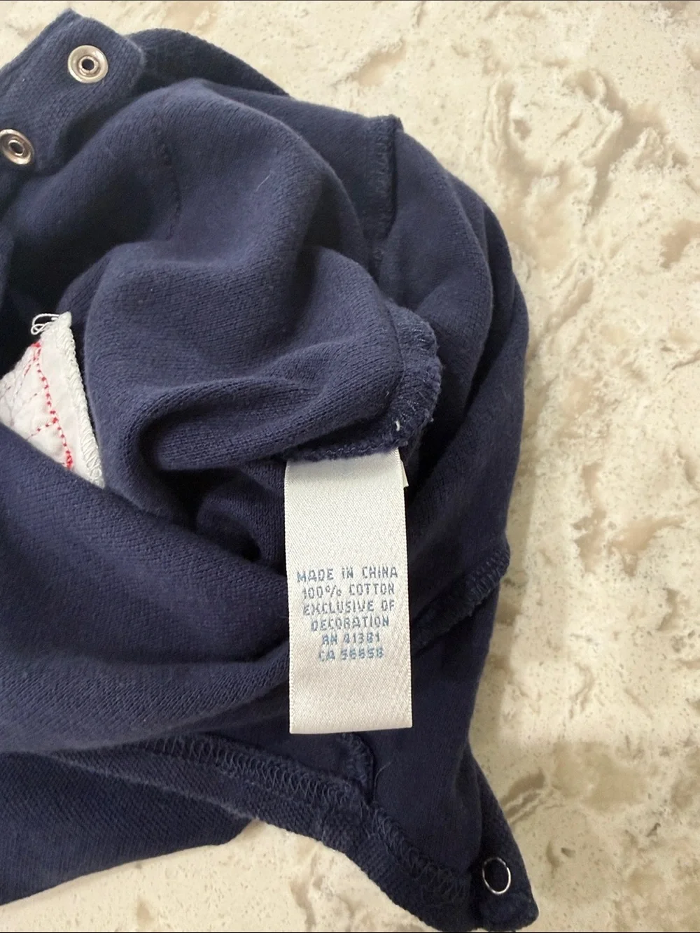 Ralph Lauren Polo Navy Romper with Red Diagonal Stripe
